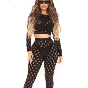 Cut Out 2 Piece Pant Set